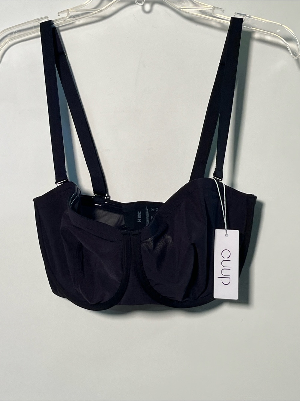 CUUP NWT 3-Way Black Underwire Bra Strapless Crossover Standard Daily/Event 34H